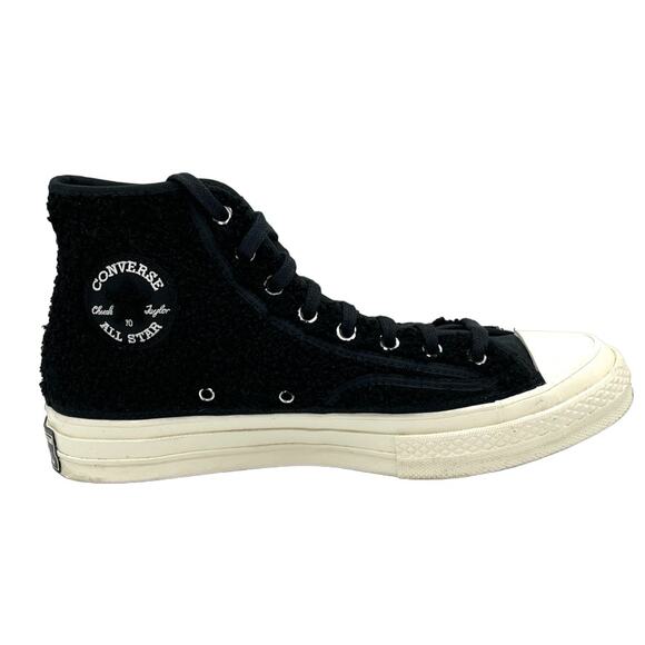 CONVERSE Chuck 70 Sherpa High Top Sneakers in Black and White SZ 10 - Picture 2 of 11
